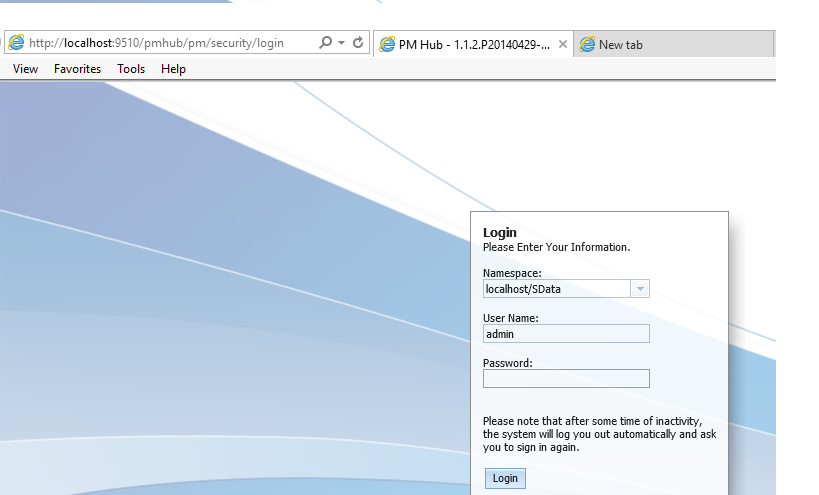 Log On screen with wrong credentials error message