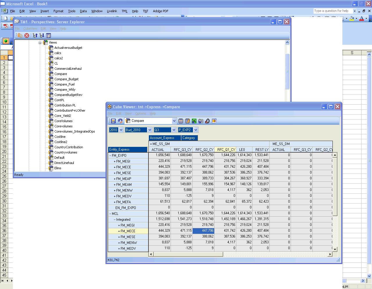 Excel Frozen , TM1 Still active